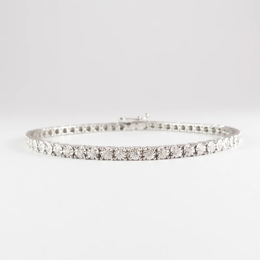 White Gold Illusion Diamond Tennis Bracelet