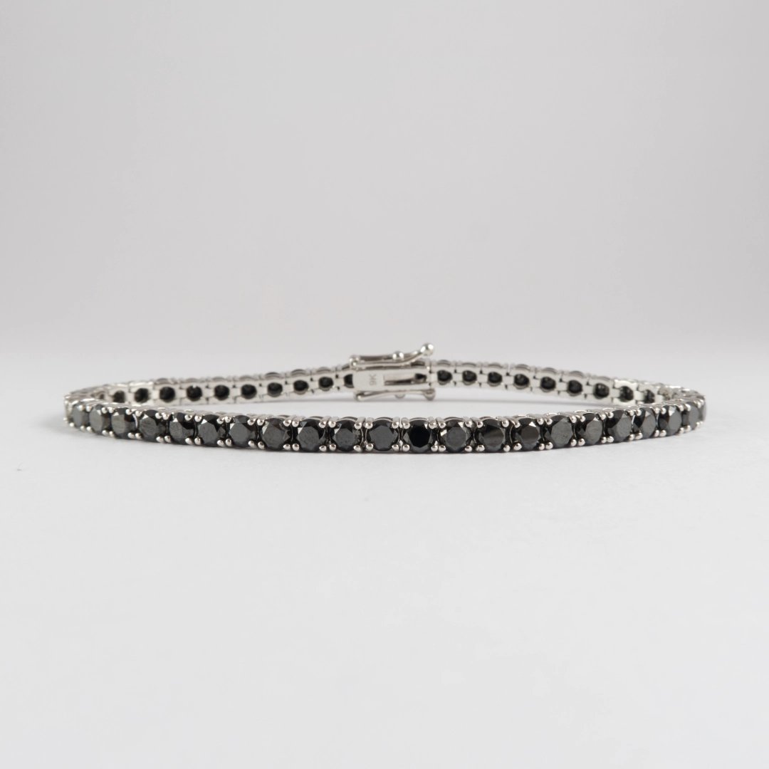 White Gold Black Diamond Tennis Bracelet